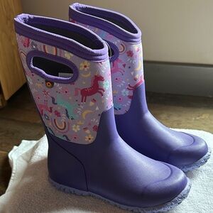 Bogs Kids Purple Patterned Rain Boots Brand New Without Tags
